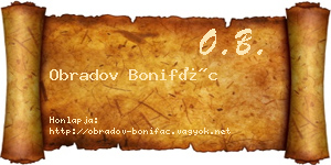 Obradov Bonifác névjegykártya